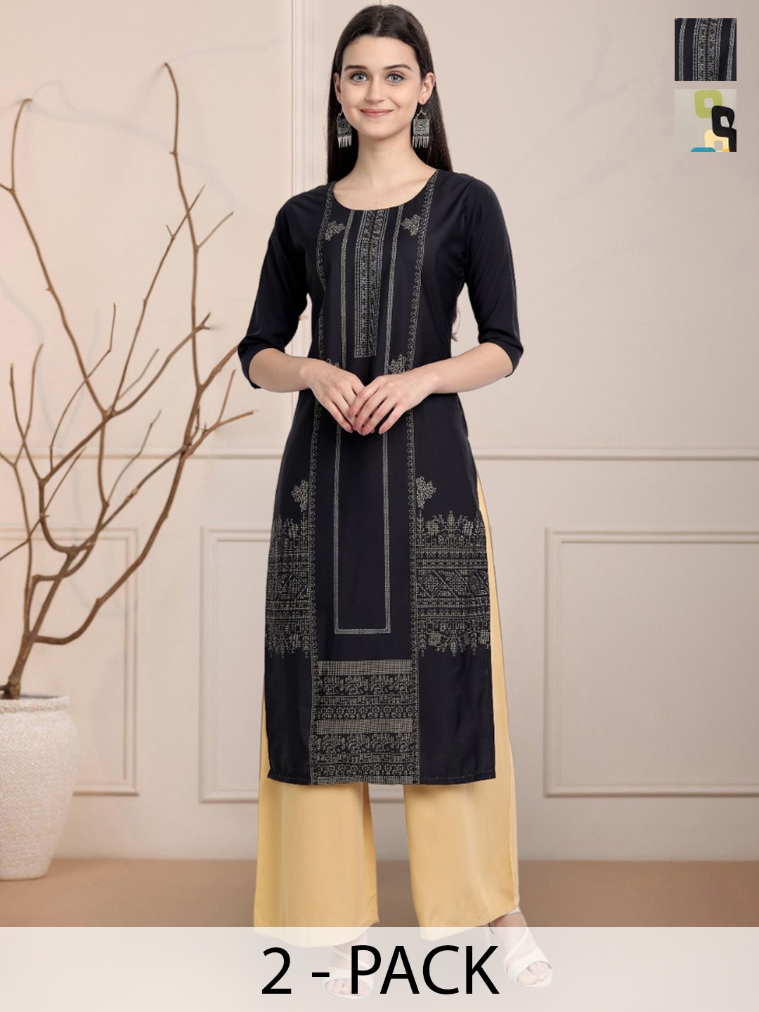 

Moda Rapido Women Ethnic Motifs Printed Floral Crepe Kurta, Multi