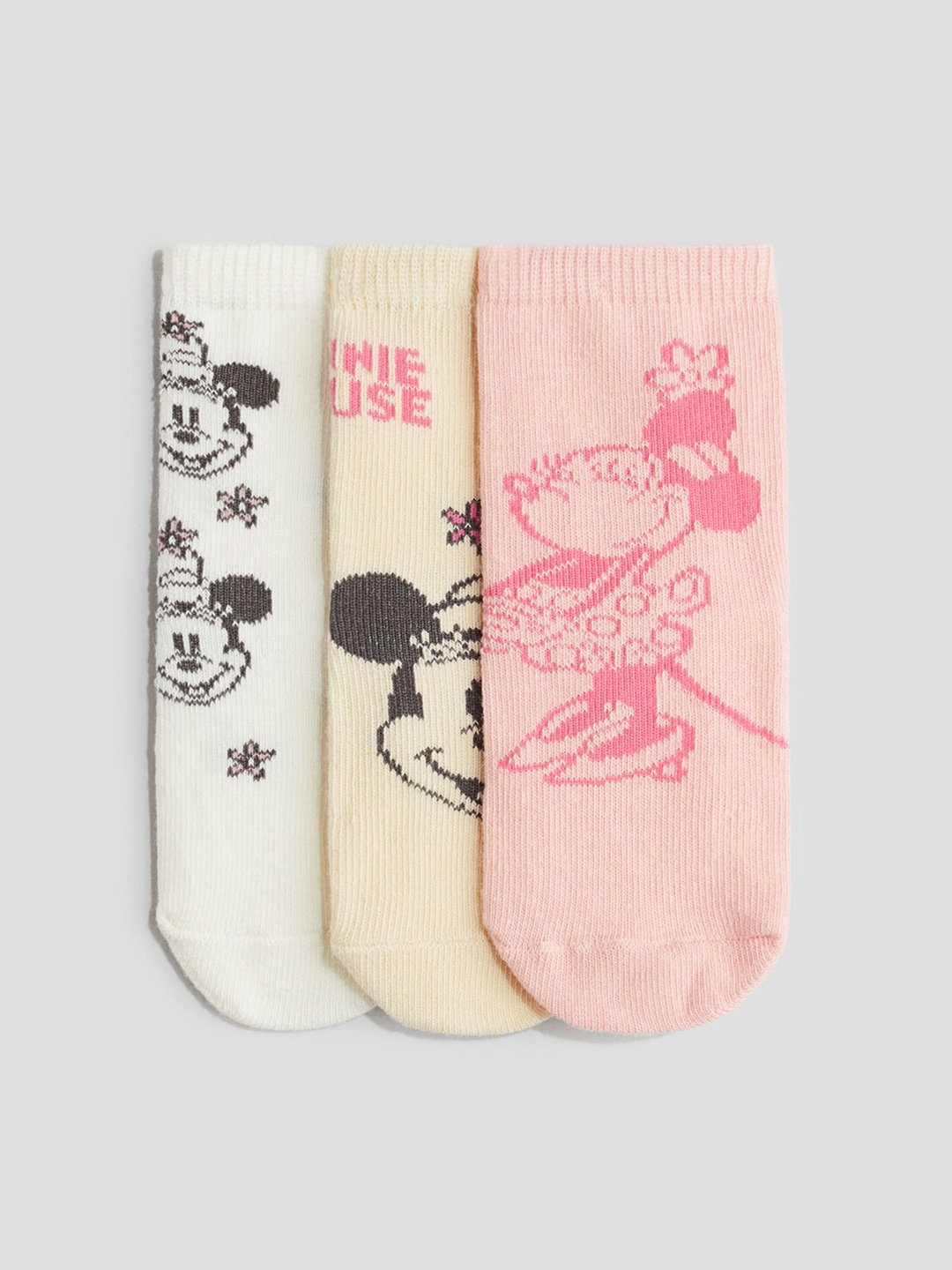 

H&M 3-Pack Motif-Detail Socks, Pink