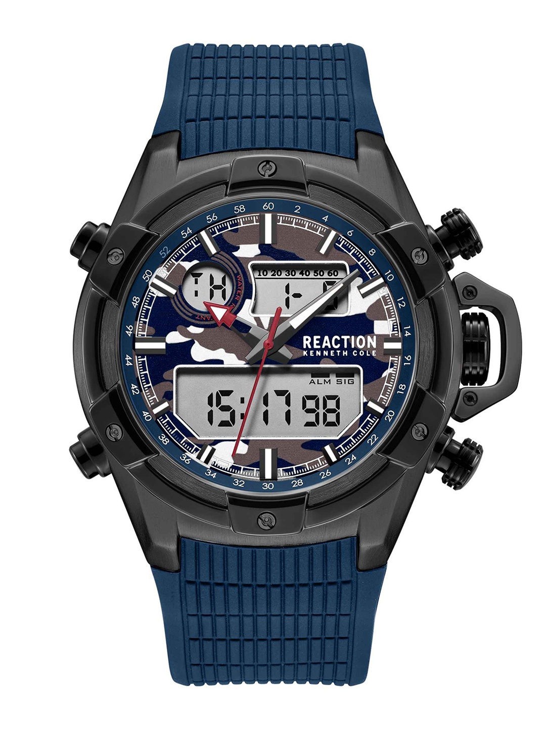 

REACTION KENNETH COLE Men Dial & Textured Straps Analogue Watch KRWGP0069803, Blue