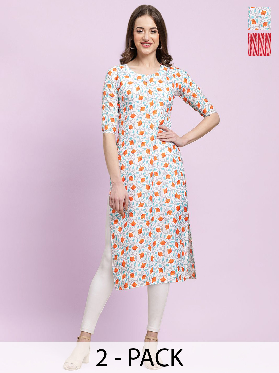 

Moda Rapido Women Ethnic Motifs Printed Floral Crepe Kurta, Multi