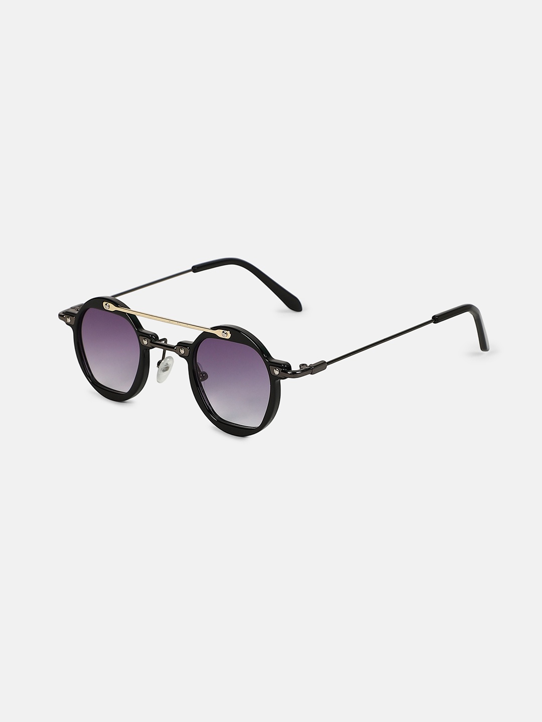 

HAUTE SAUCE by Campus Sutra Women Round Sunglasses with Polarised Lens AW25_HSSG2733, Black