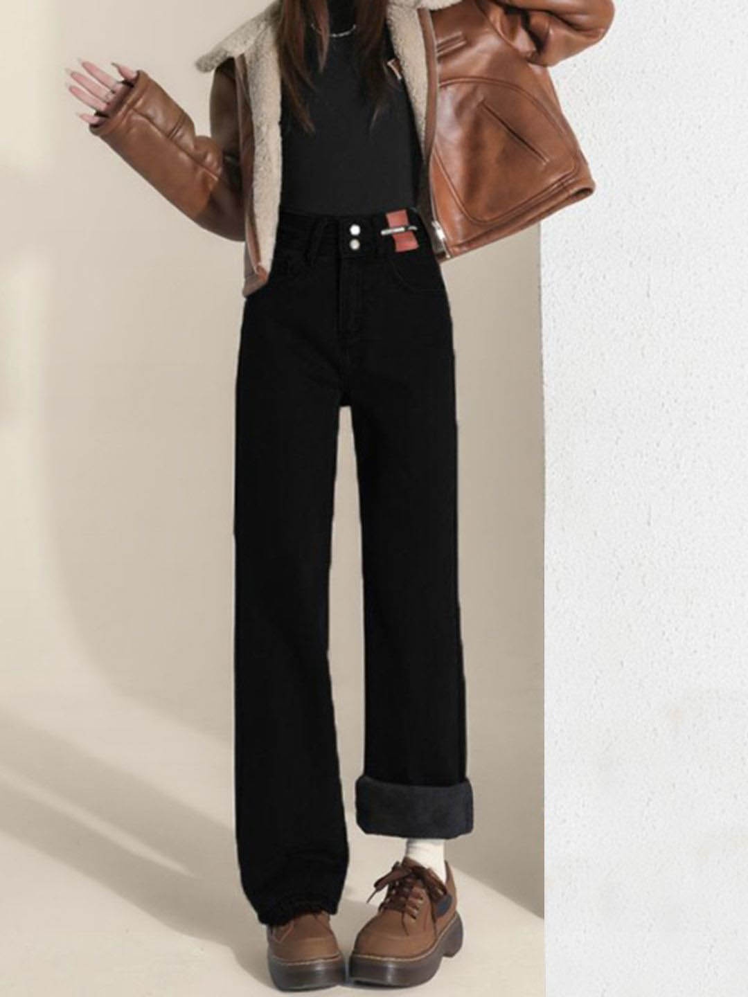 

bebe Women Straight Fit High-Rise Heavy Fade Jeans, Black