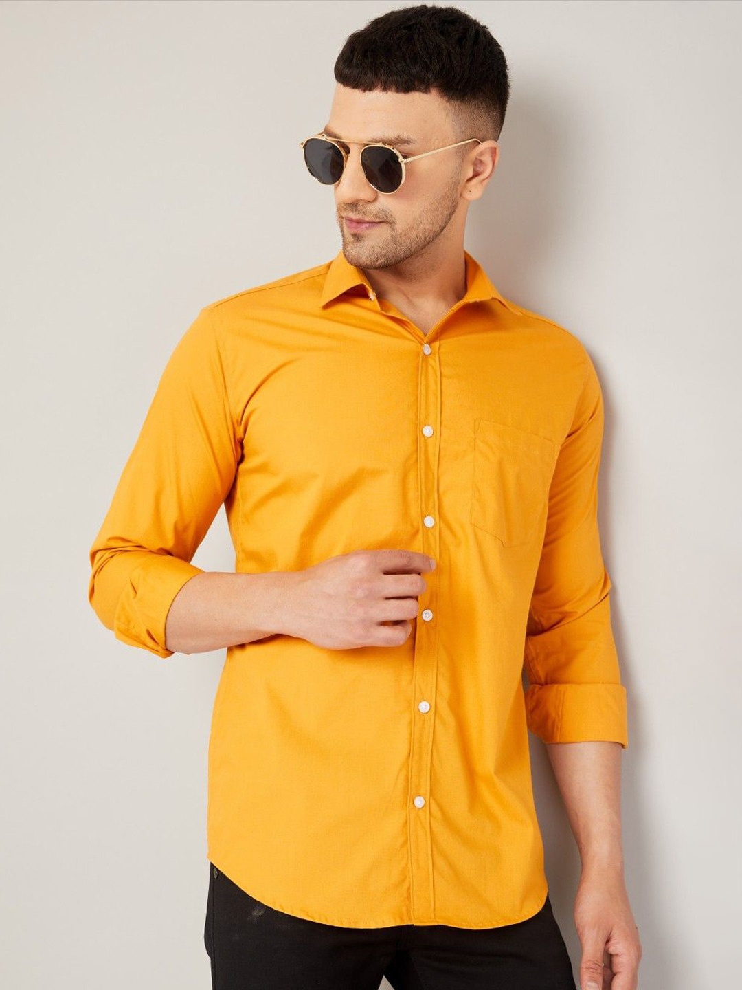 

Le Mec Men Opaque Casual Shirt, Yellow