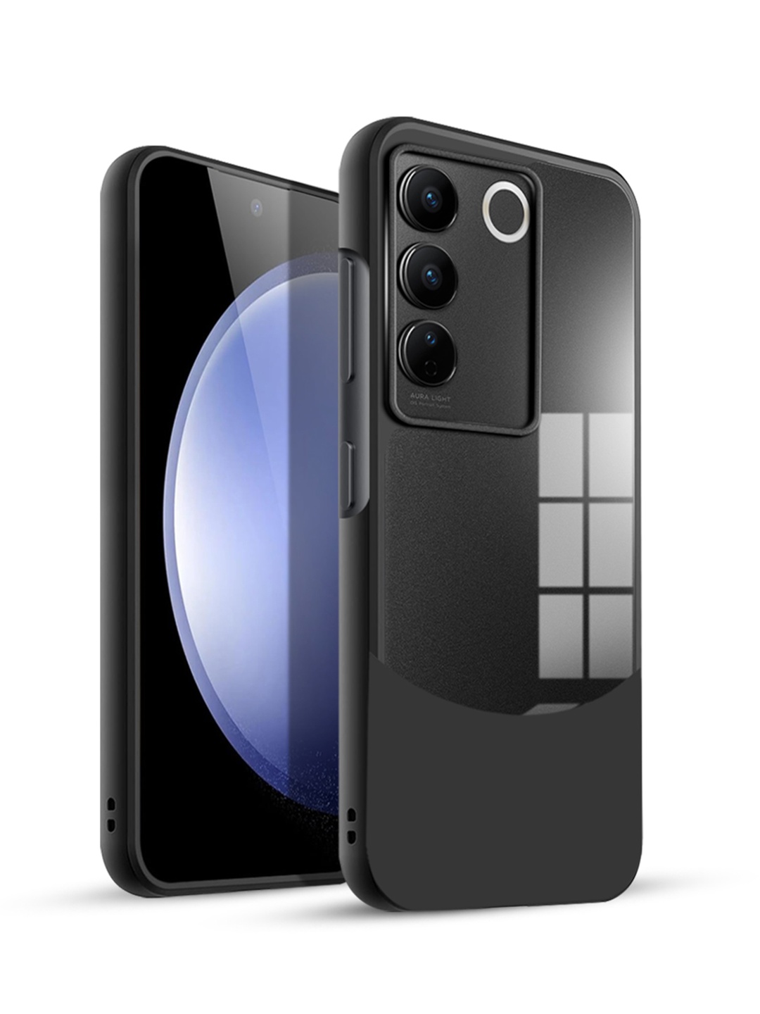 

Karwan Vivo V27 Ultra Hybrid Shockproof Back Case, Black