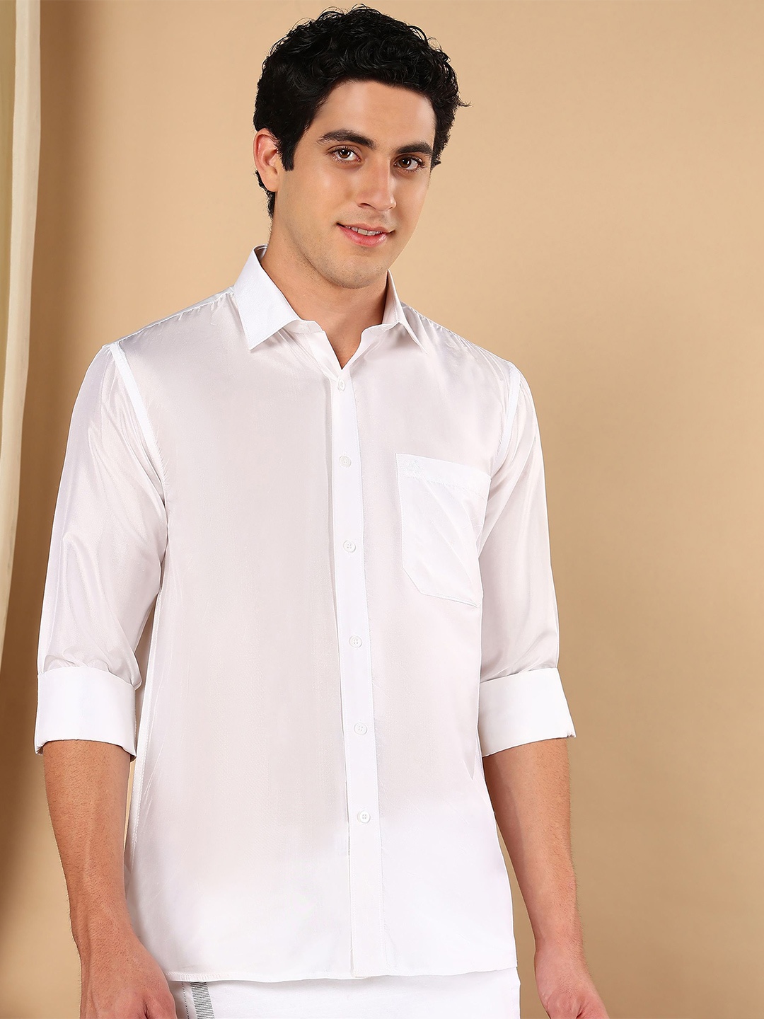 

TATTVA Men Classic Slim Fit Opaque Party Shirt, White