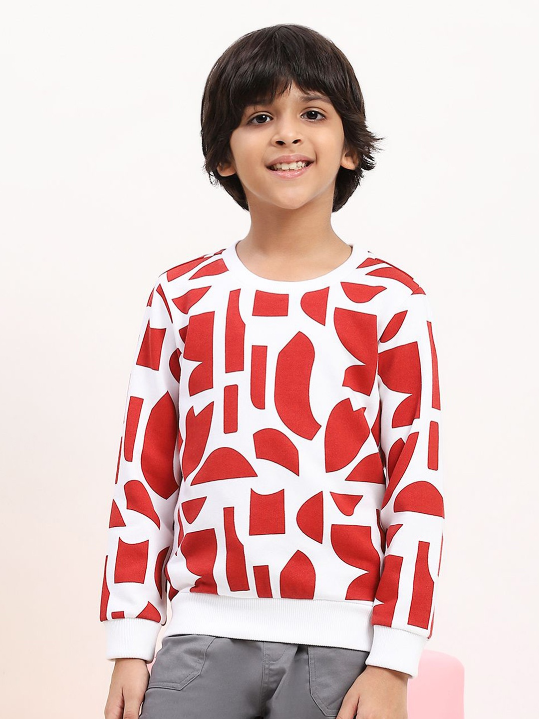 

SPUNKIES Boys Printed Sweatshirt, White