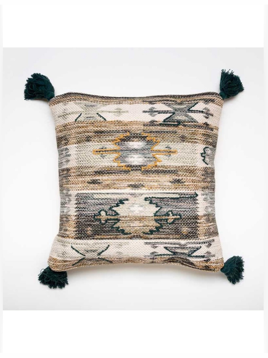 

Aura Brown And Beige Geometric Embroidered Square Cushion Covers