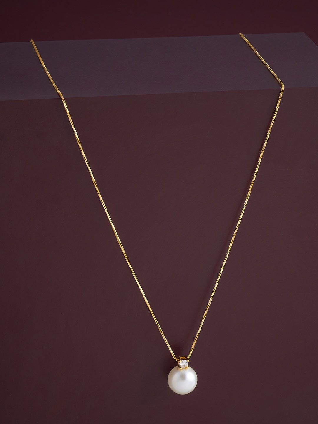 

Kushal's Fashion Jewellery 92.5 Silver Gold-Plated Pendants with Chains