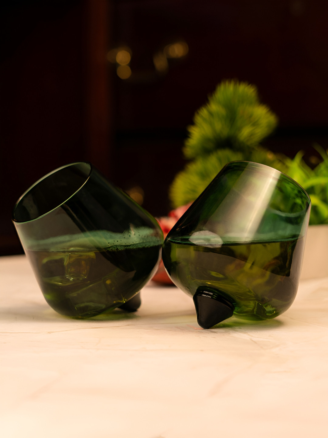 

Aura Olive Green Solid Borosilicate Glass Glossy Mugs Set of Cups and Mugs