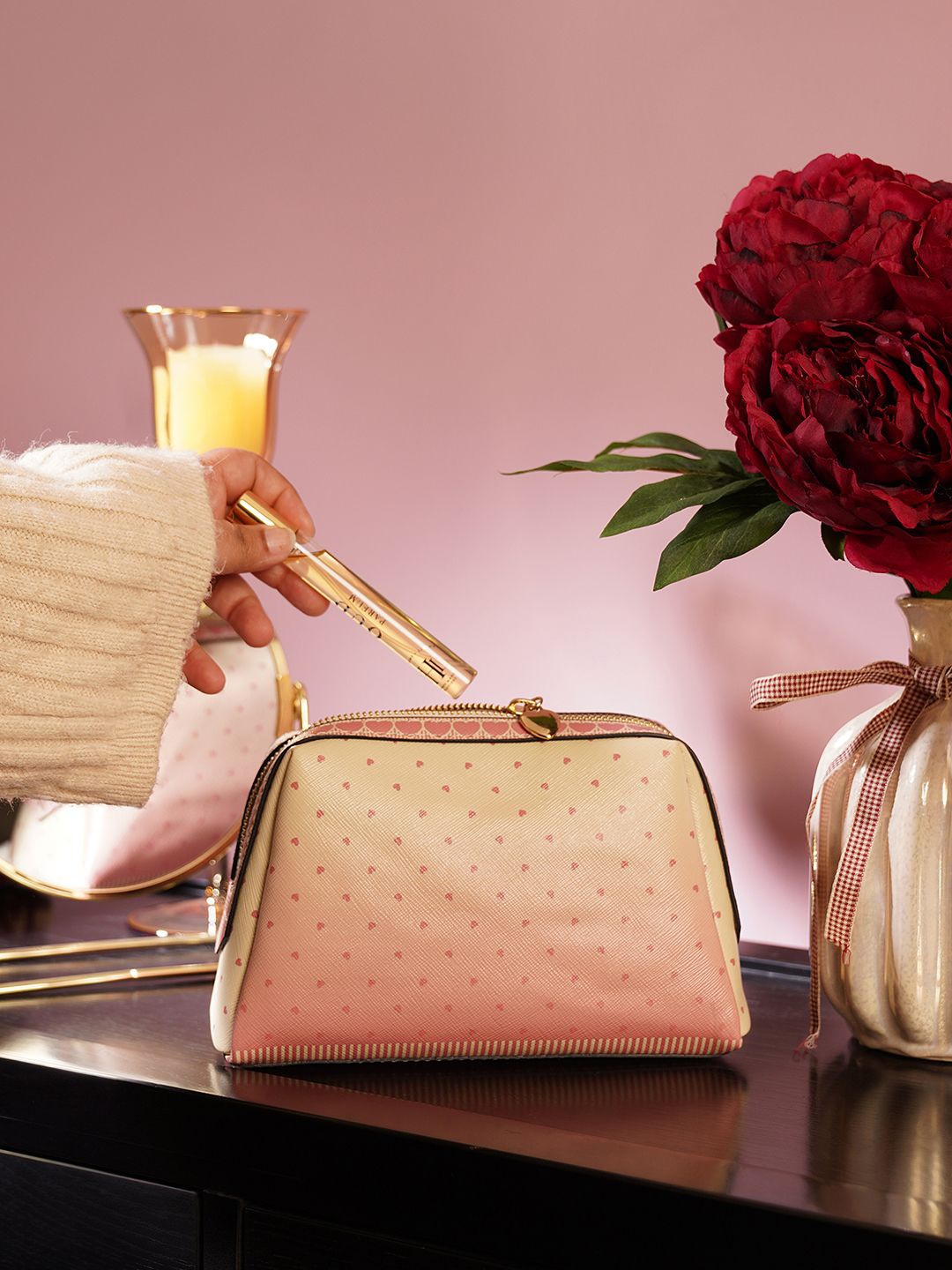 

Pure Home and Living Unisex Printed Purse Clutch, Pink