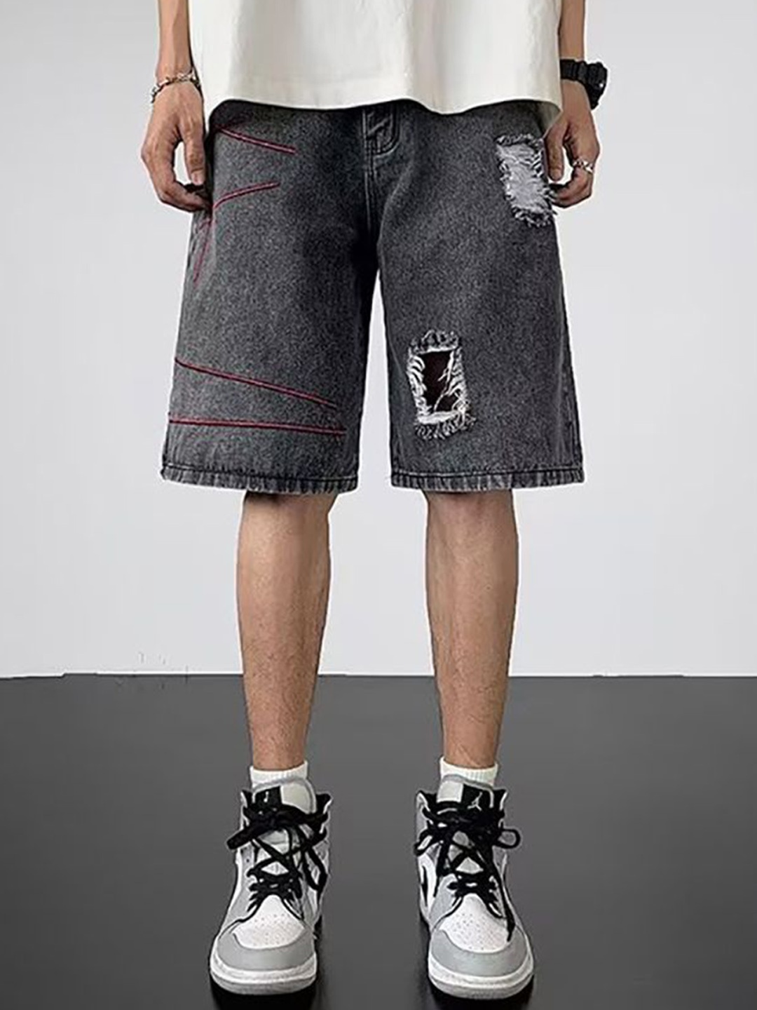 

StyleCast x Revolte Men Denim Shorts, Black