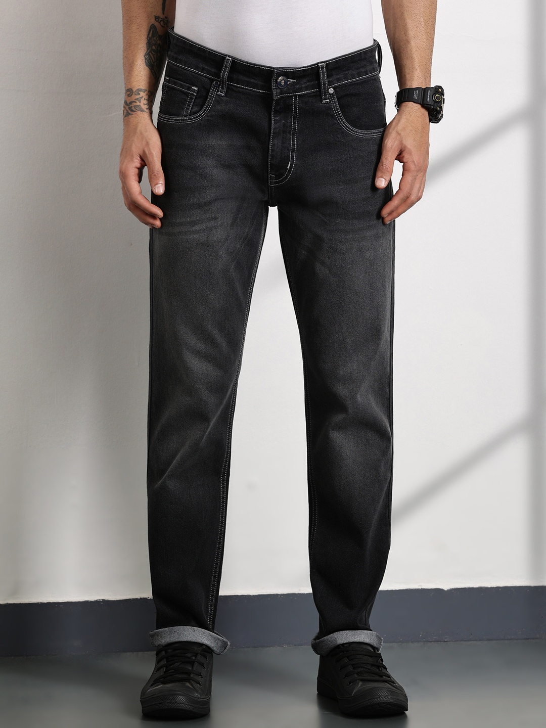 

Thomas Scott Men Smart Slim Fit Jeans, Black