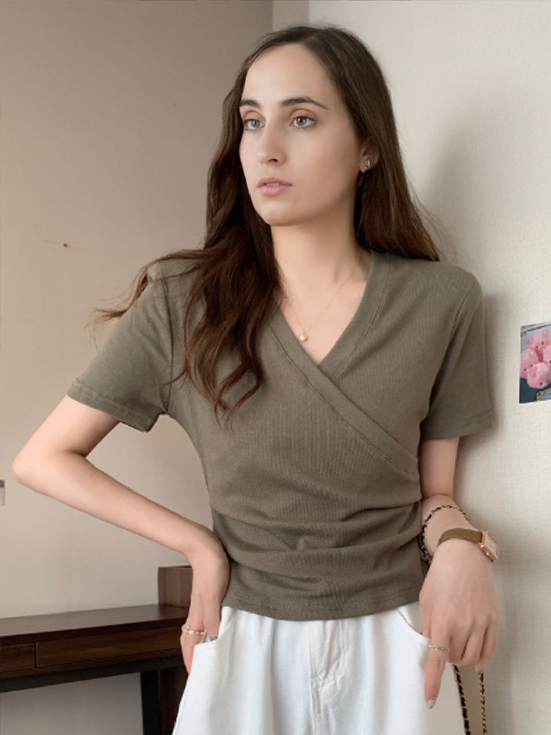 

StyleCast Wrap Top, Green