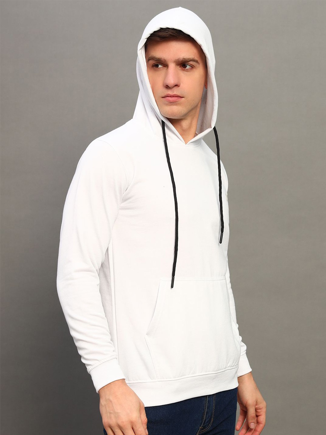 

THE CASUALS Men Hooded Sweatshirt, White