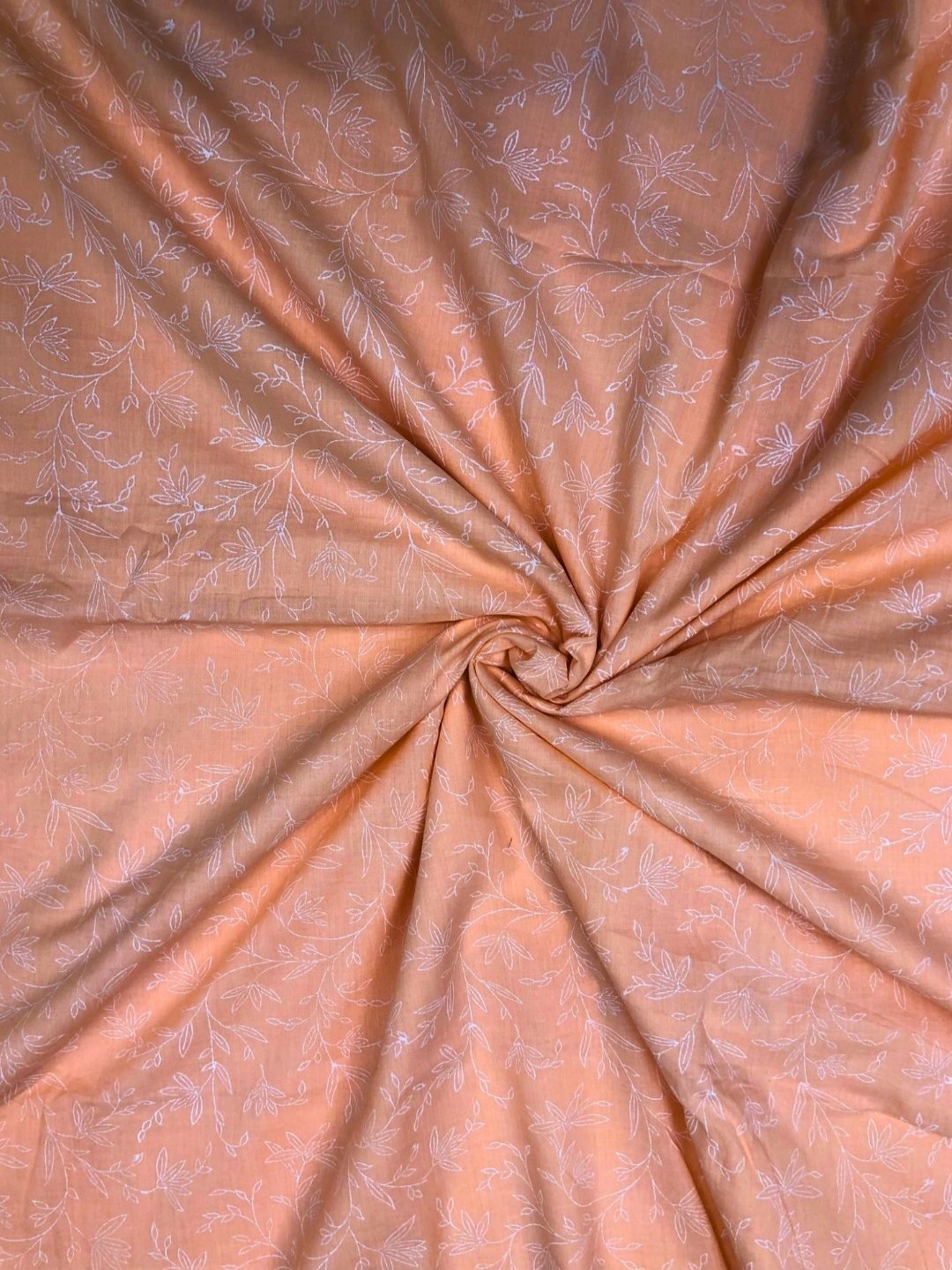 

PALASH Floral Printed Pure Cotton Unstitched Dress Material, Peach