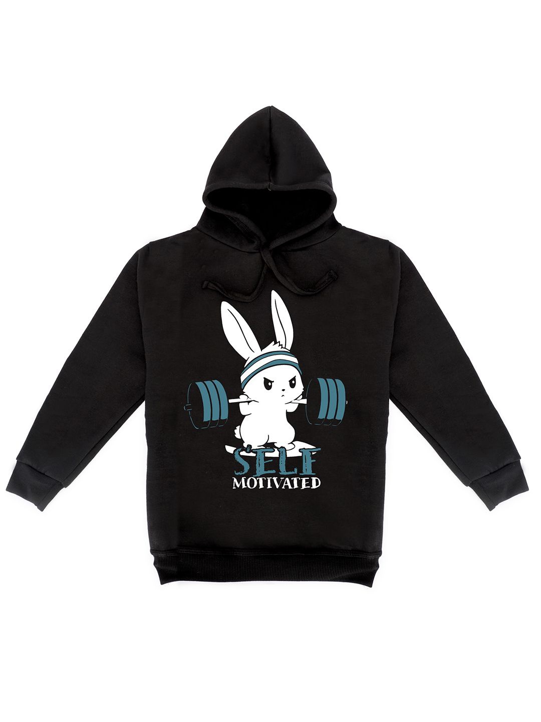 

Fabvio Plus Unisex Kids Printed Hooded Sweatshirt, Black