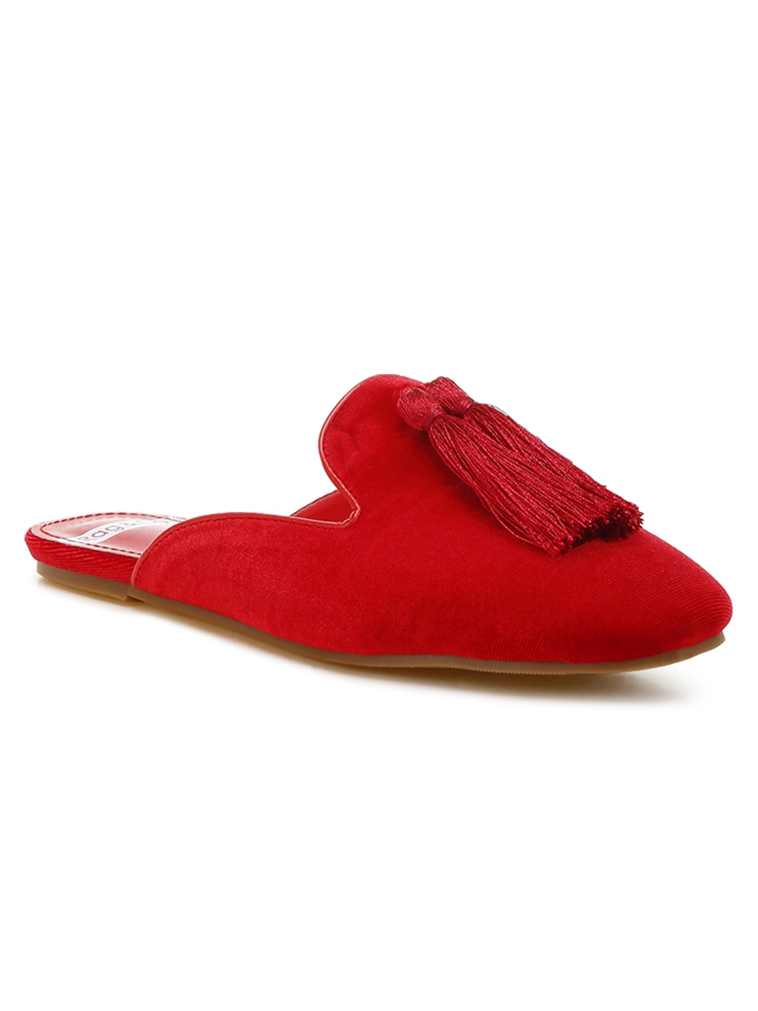 

RAG & CO Women Mules with Bows Flats, Red