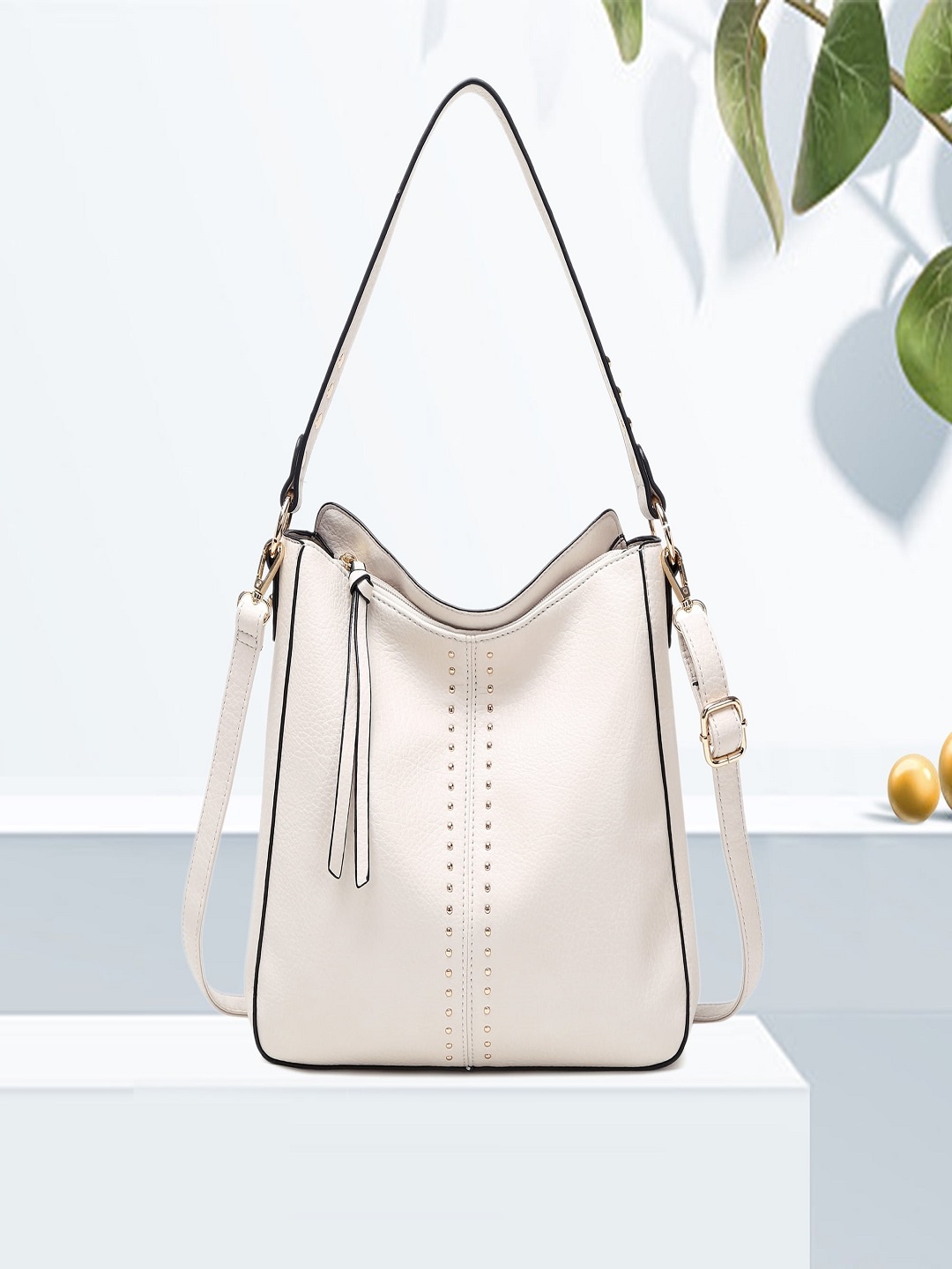 

Lychee bags Women Solid Structured Hobo Bag, White