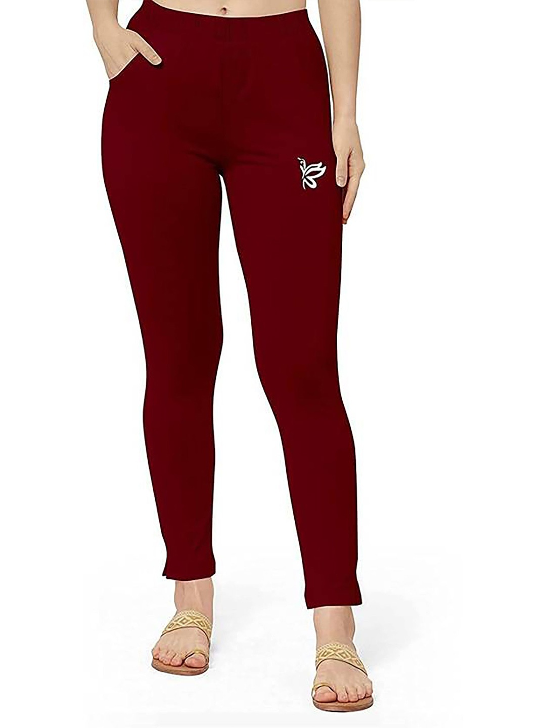 

Ktdd Trading Mid-Rise Ankle-Length Leggings, Maroon
