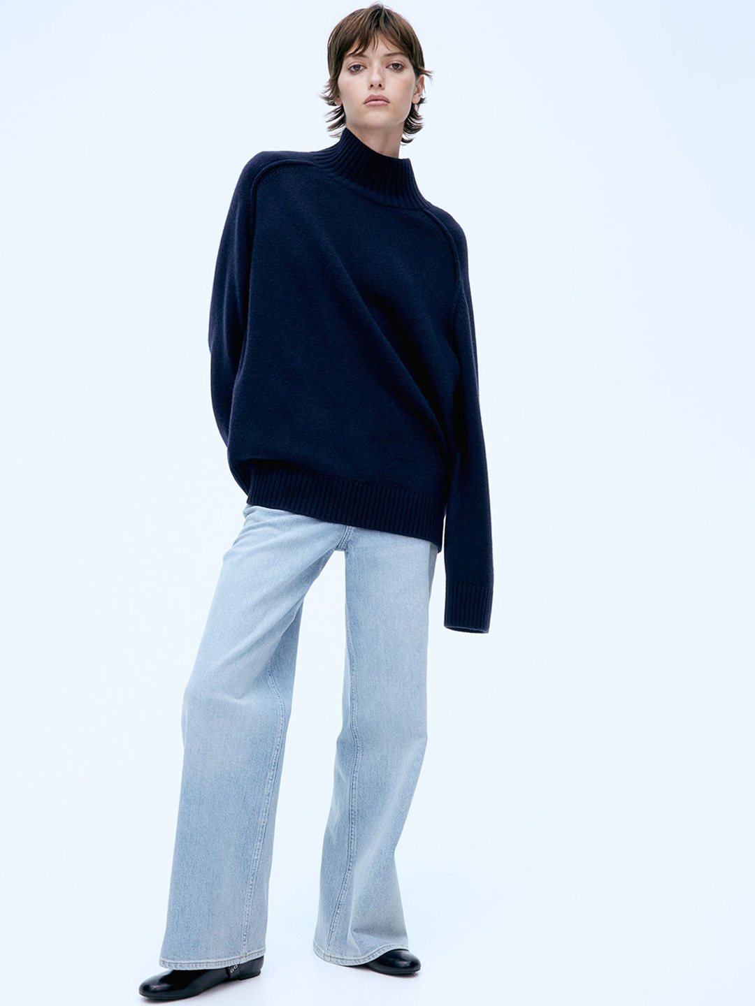

H&M Wide High Jeans, Blue
