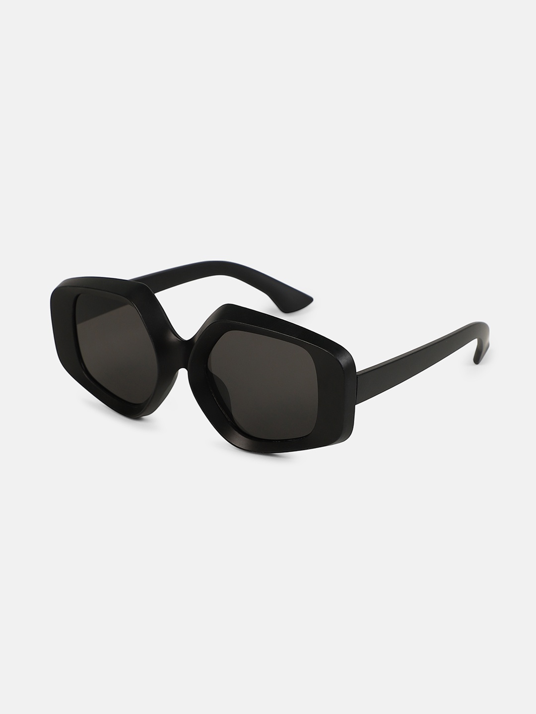 

HAUTE SAUCE by Campus Sutra Women's The Chonky-Matte Rectangular Sunglass AW25_HSSG2785, Black