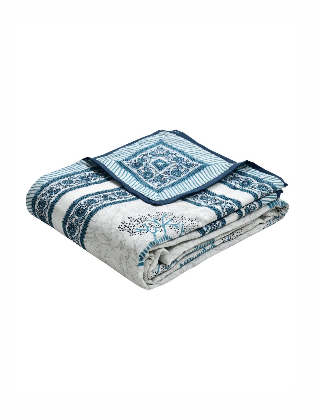 

Myntra Elegant Homes Blue & White Ethnic Motifs AC Room 150 GSM Single Bed Dohar