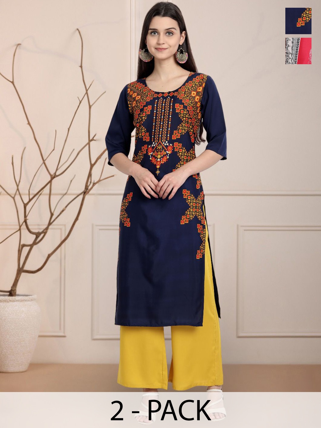 

Moda Rapido Women Ethnic Motifs Printed Floral Crepe Kurta, Multi