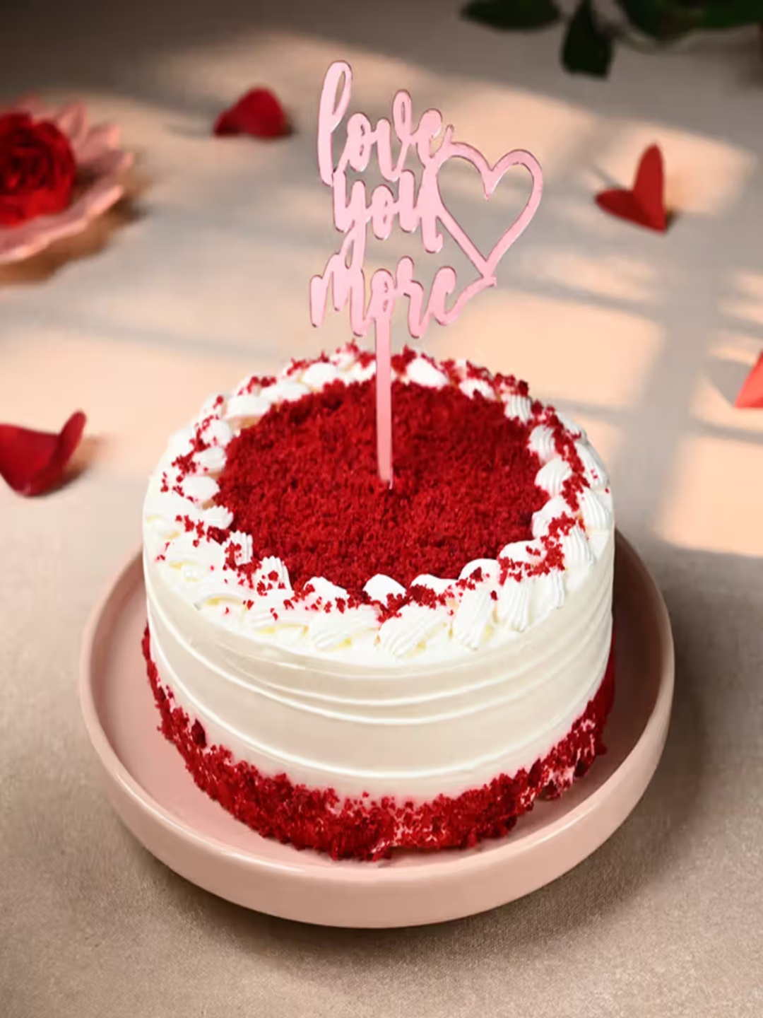 

Floweraura Red Velvet Eggless Round Shape Cake - 500g
