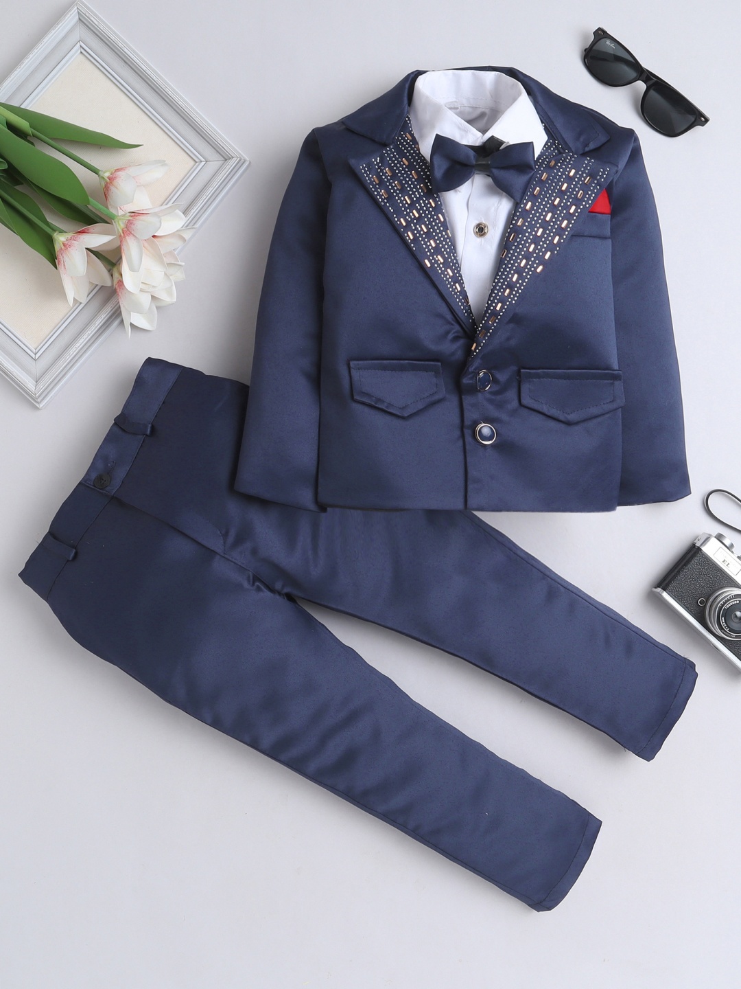 

BAESD Boys 3-Piece Embellished Suit, Navy blue