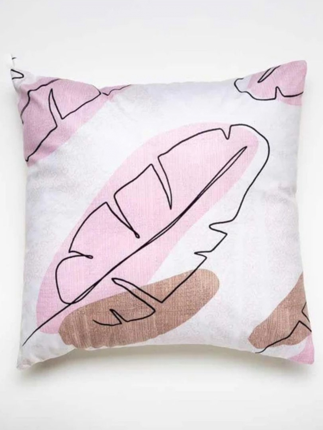 

Aura White & Pink 2 Pieces Abstract Printed Square Cushion Covers