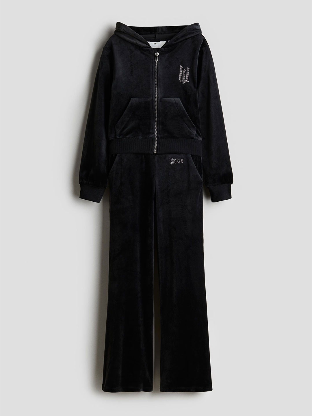 

H&M 2-Piece Velour Set, Black