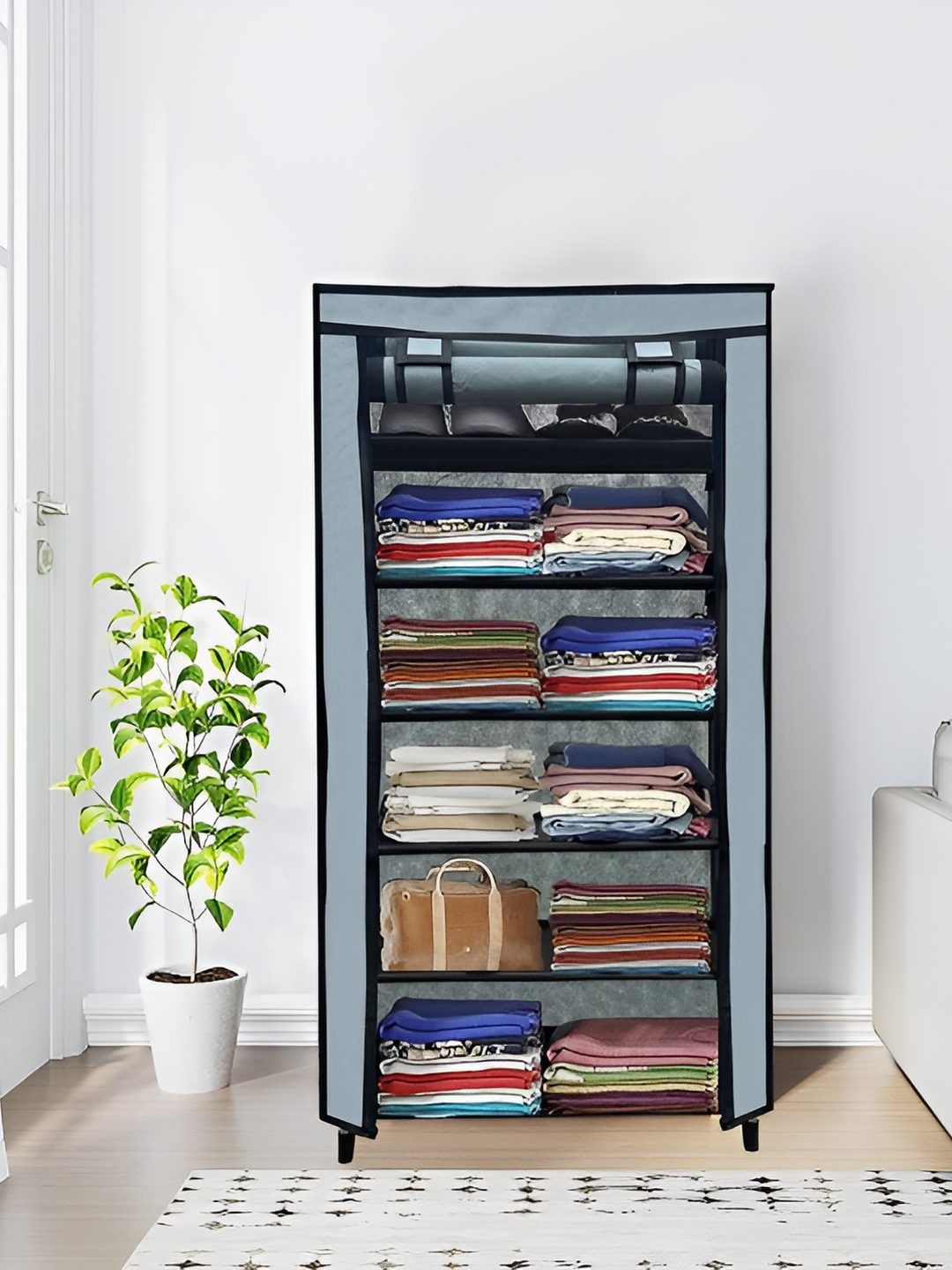 

Urban Choice Grey & Black 6 Layer Multi-Utility Rack Cover