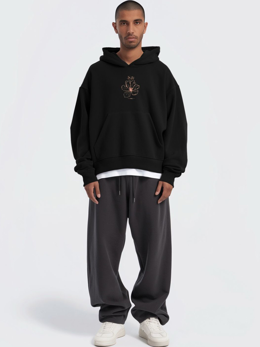 

TheBTclub Men You Printed Hooded Sweatshirt, Black