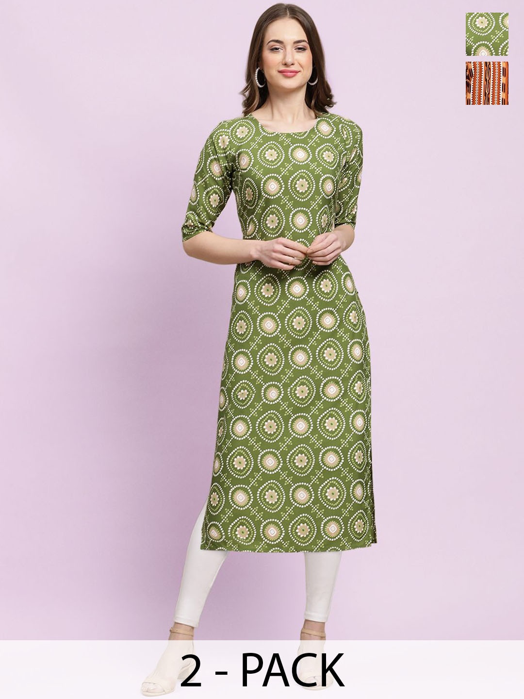 

Moda Rapido Women Ethnic Motifs Printed Floral Crepe Kurta, Multi