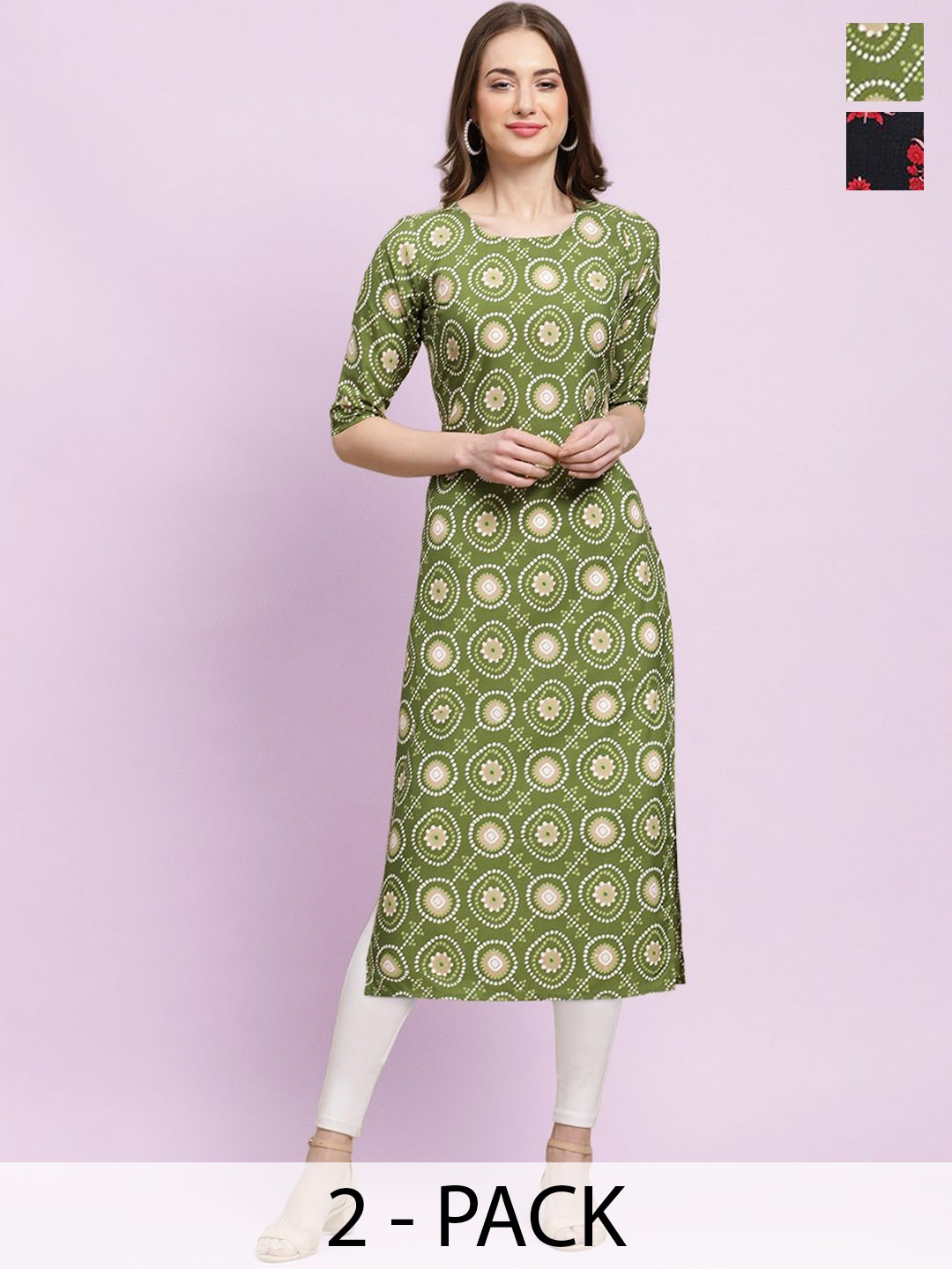 

Moda Rapido Women Ethnic Motifs Printed Floral Crepe Kurta, Multi