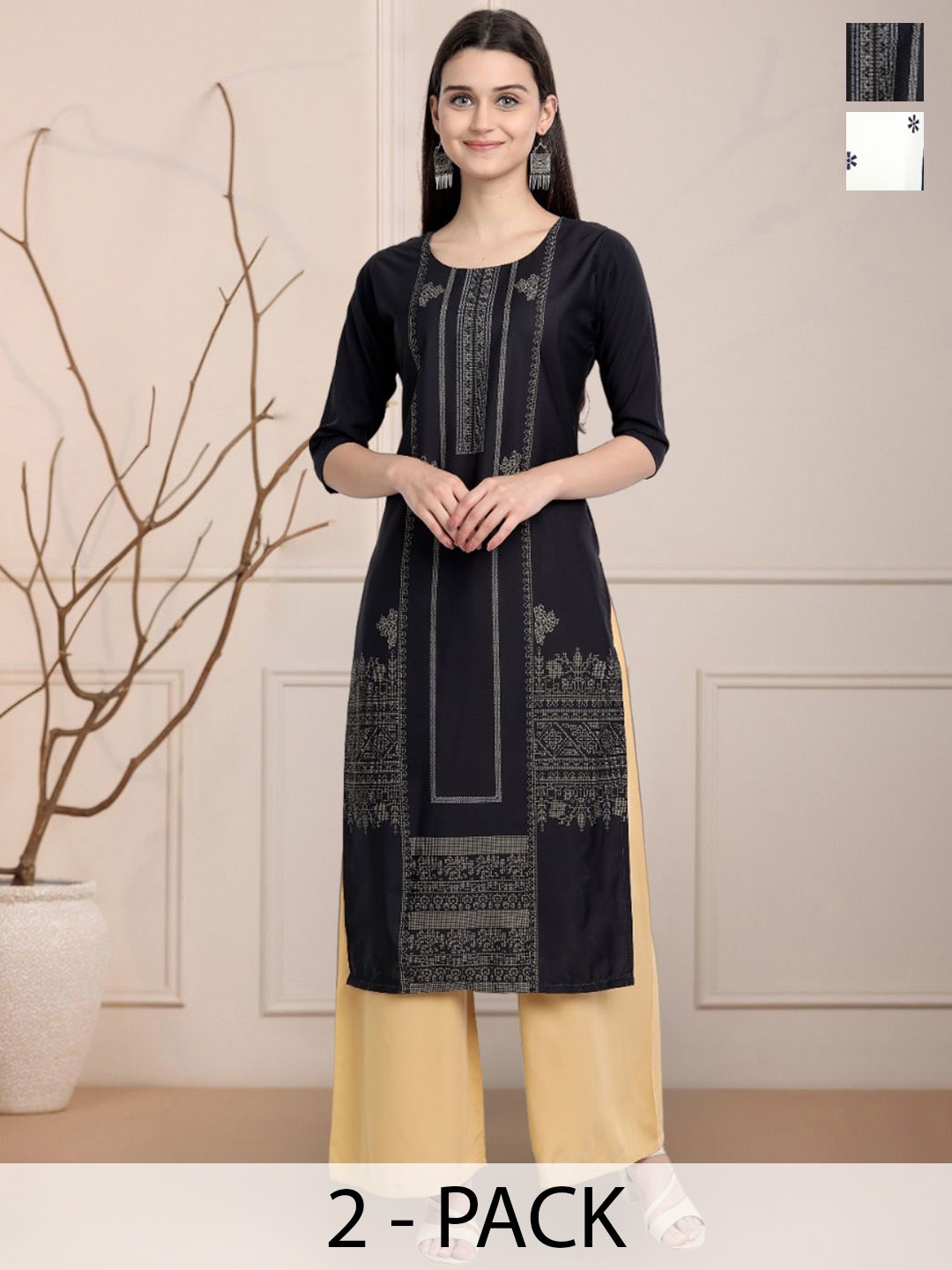 

Moda Rapido Women Ethnic Motifs Printed Floral Crepe Kurta, Multi