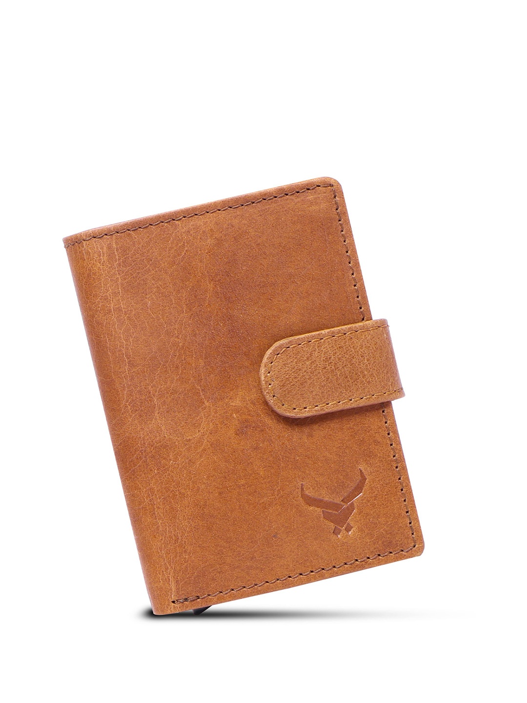 

REDHORNS Unisex Leather Two Fold Wallet, Tan