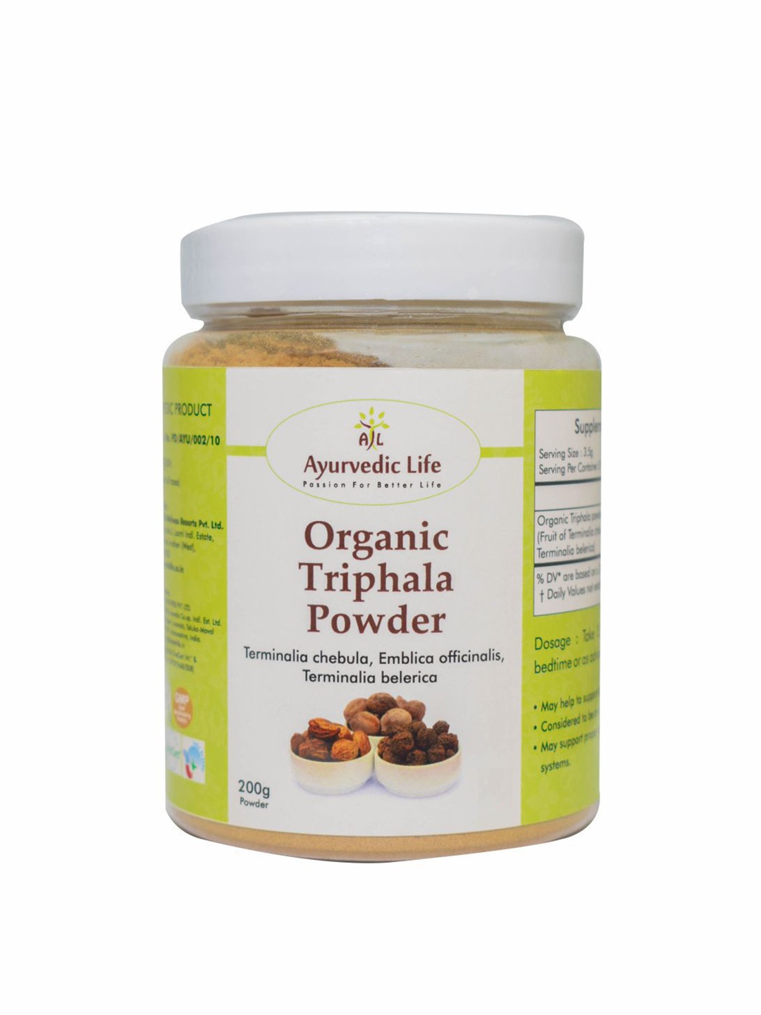 

Ayurvedic Life Organic Triphala Powder - 200 g, White