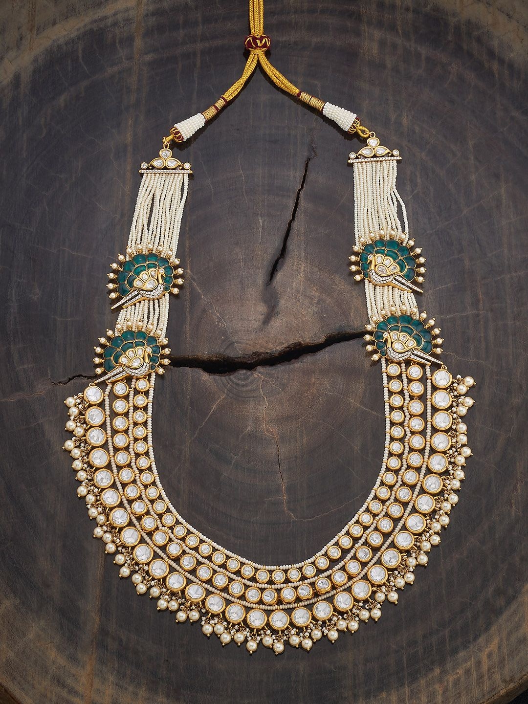 

Kushal's Fashion Jewellery Copper Ruby Victorian-Plated Kundan Necklace, Gold