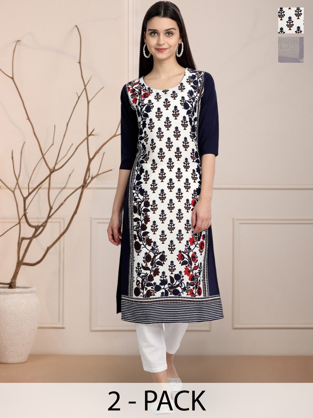 

Moda Rapido Women Ethnic Motifs Printed Floral Crepe Kurta, Multi