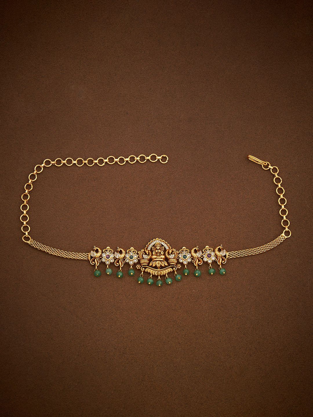 

Kushal's Fashion Jewellery Women Ruby-Green Gold-Plated Antique Armlet