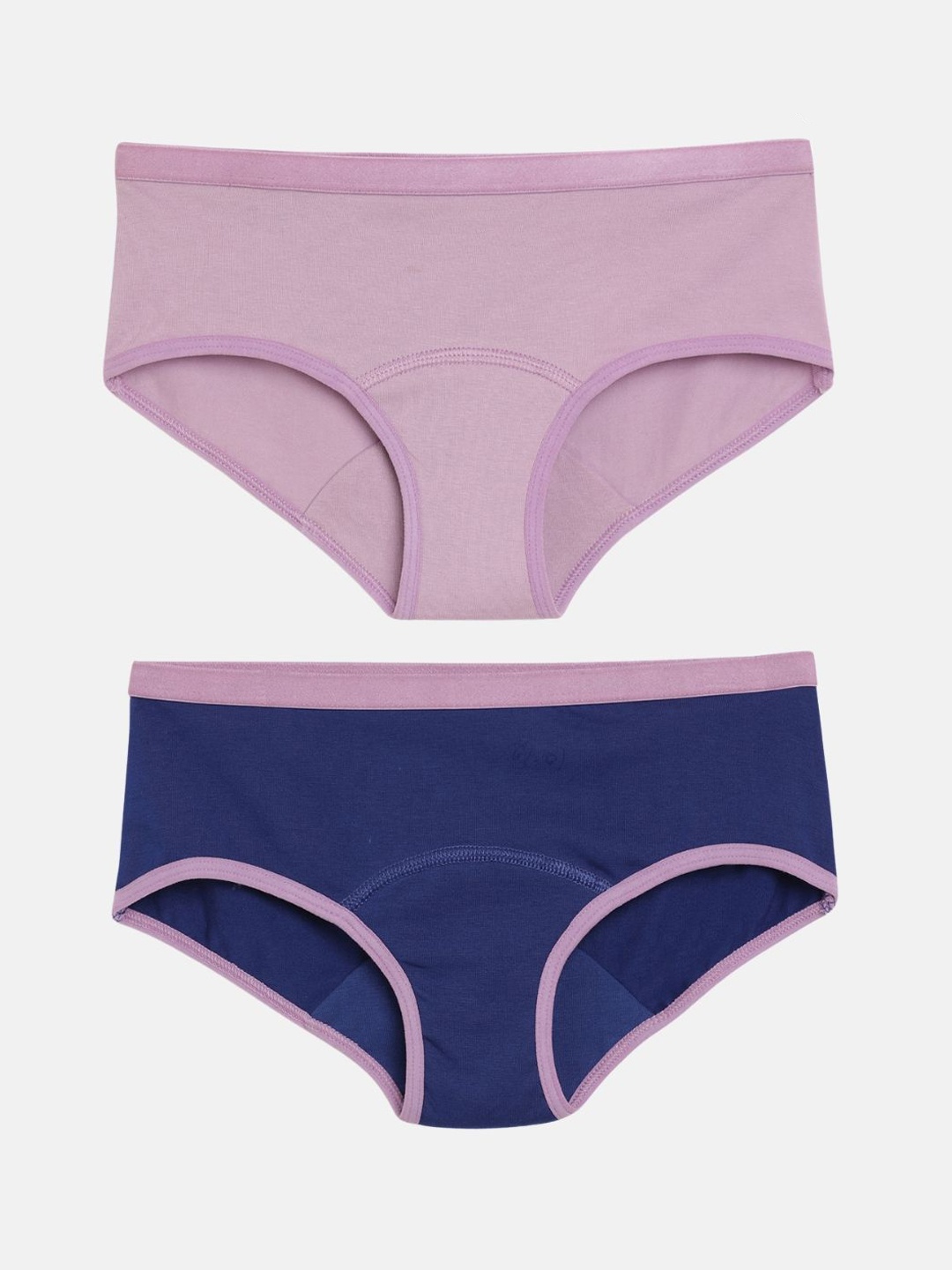 

mackly Girls Pack Of 2 Mid Rise Period Leak Proof Briefs GPPP-05-04, Lavender