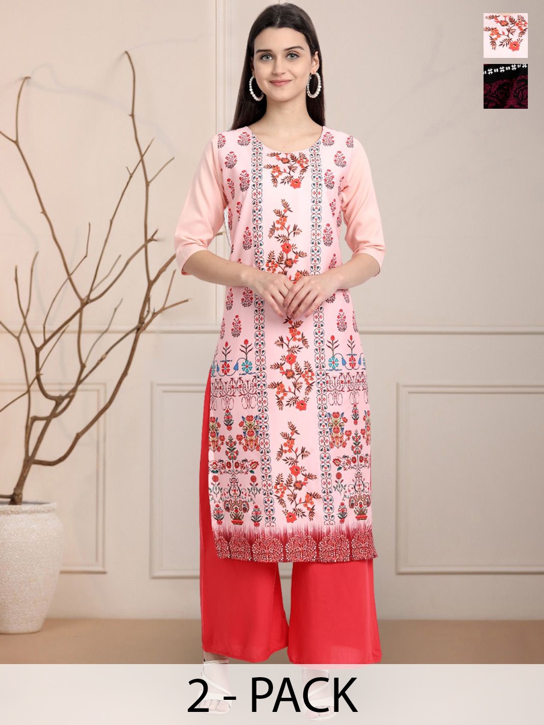 

Moda Rapido Women Ethnic Motifs Printed Floral Crepe Kurta, Multi
