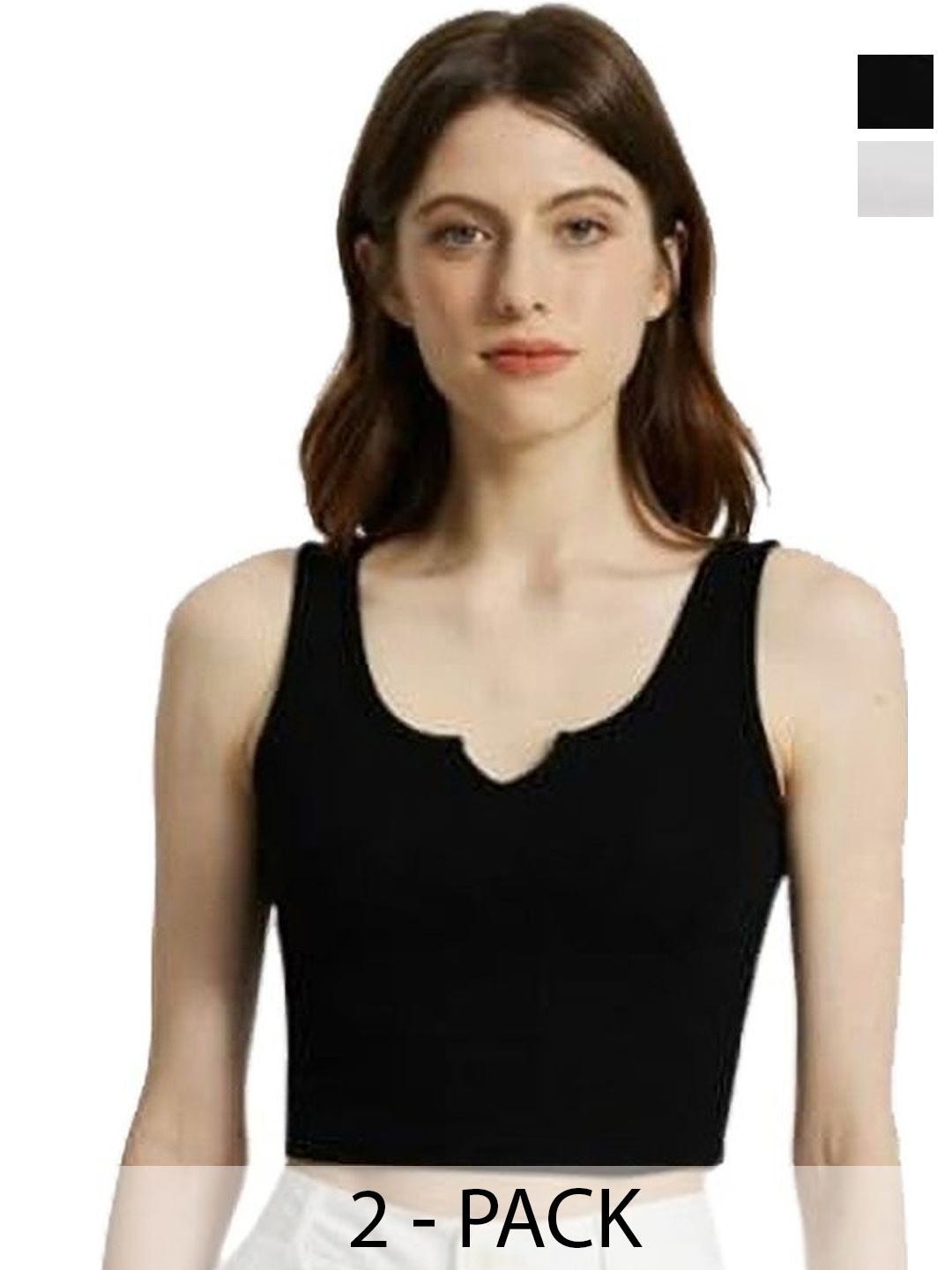 

SRISARAS Halter Neck Tank Crop Top, White