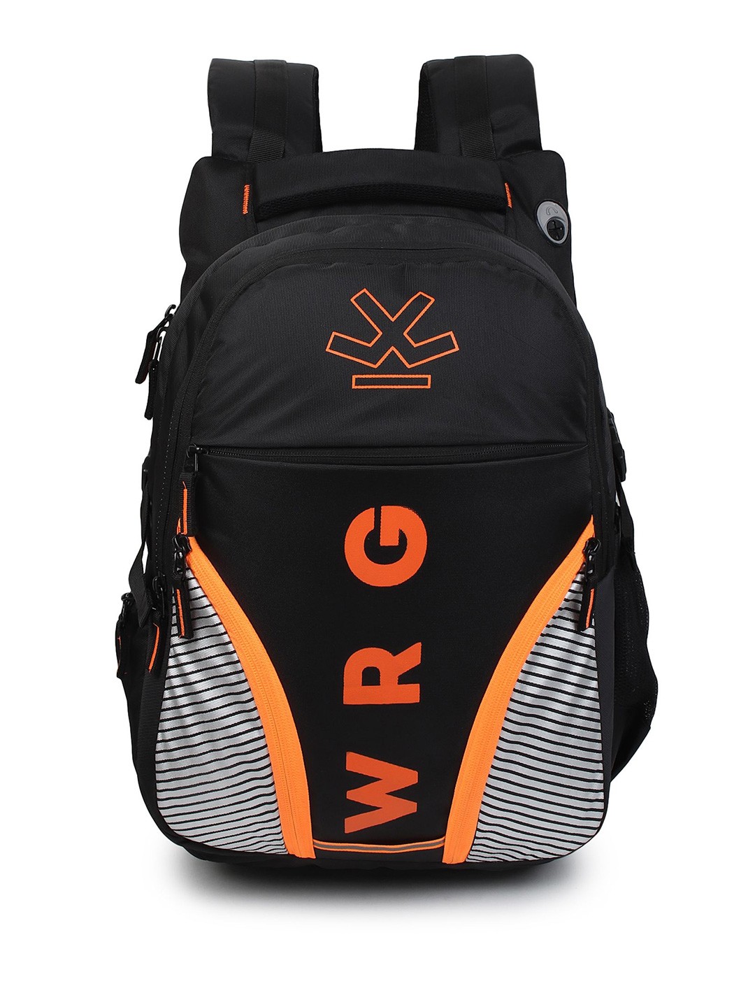 

WROGN Unisex Brand Logo Backpack with Compression Straps, Black