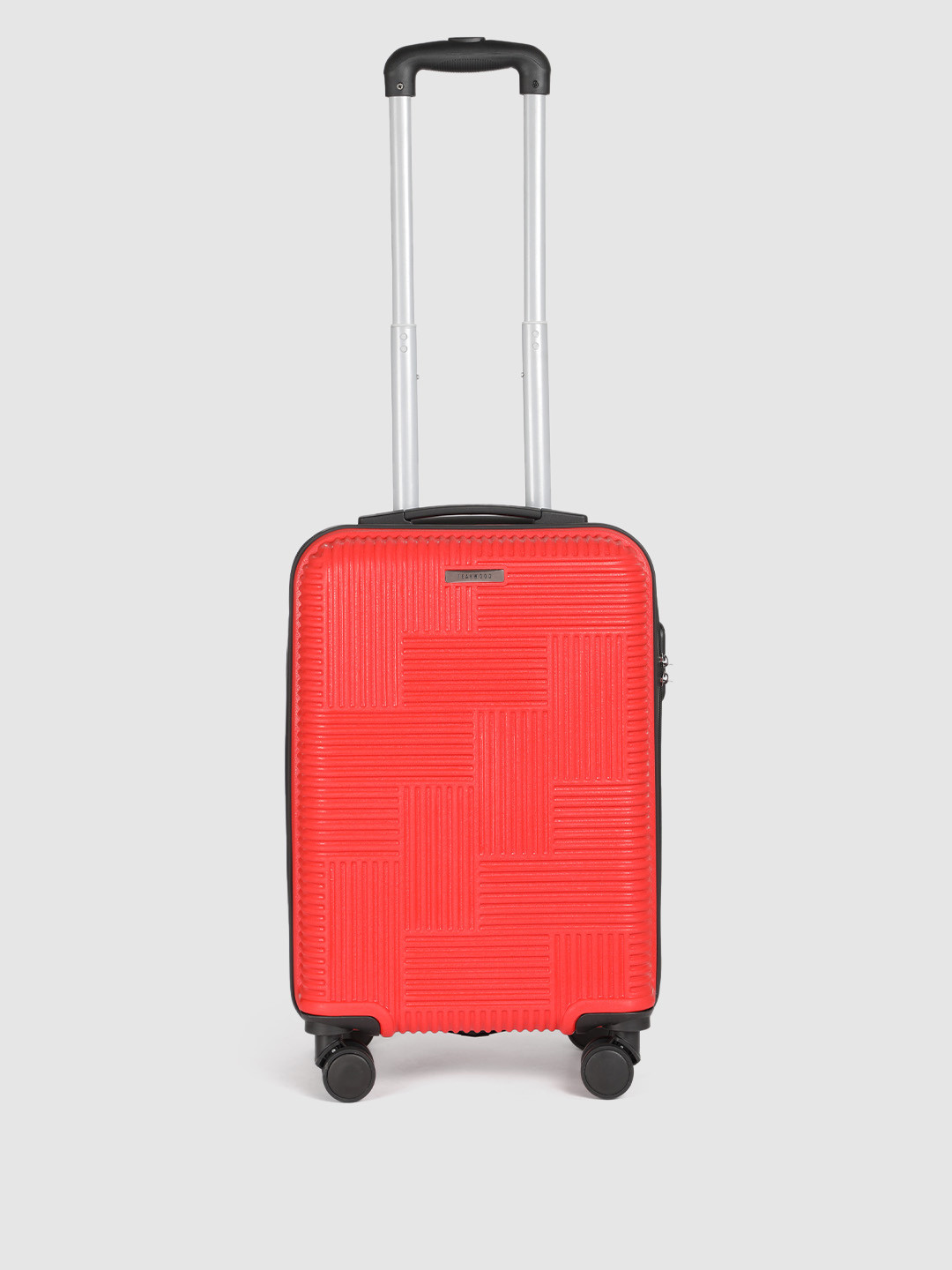 

Teakwood Leathers Andaman 360-Degree Rotation Hard Sided Cabin Size Trolley Bag - 38L, Red