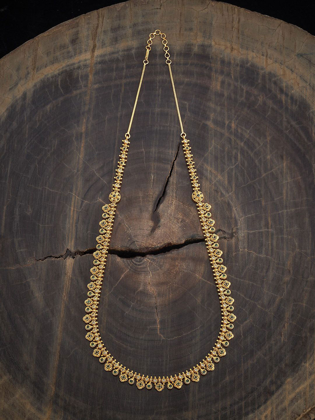

Kushal's Fashion Jewellery Copper Green Gold-Plated Antique Necklace