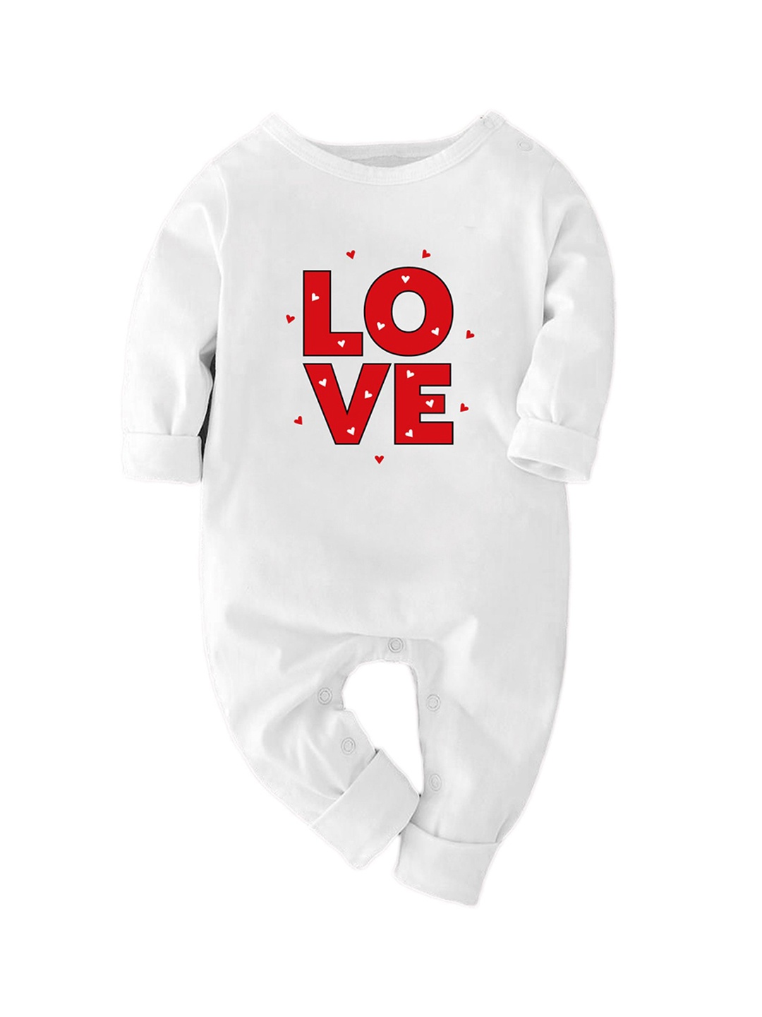 

Zeezeezoo Infants Printed Pure Cotton Long Sleeve Rompers, White