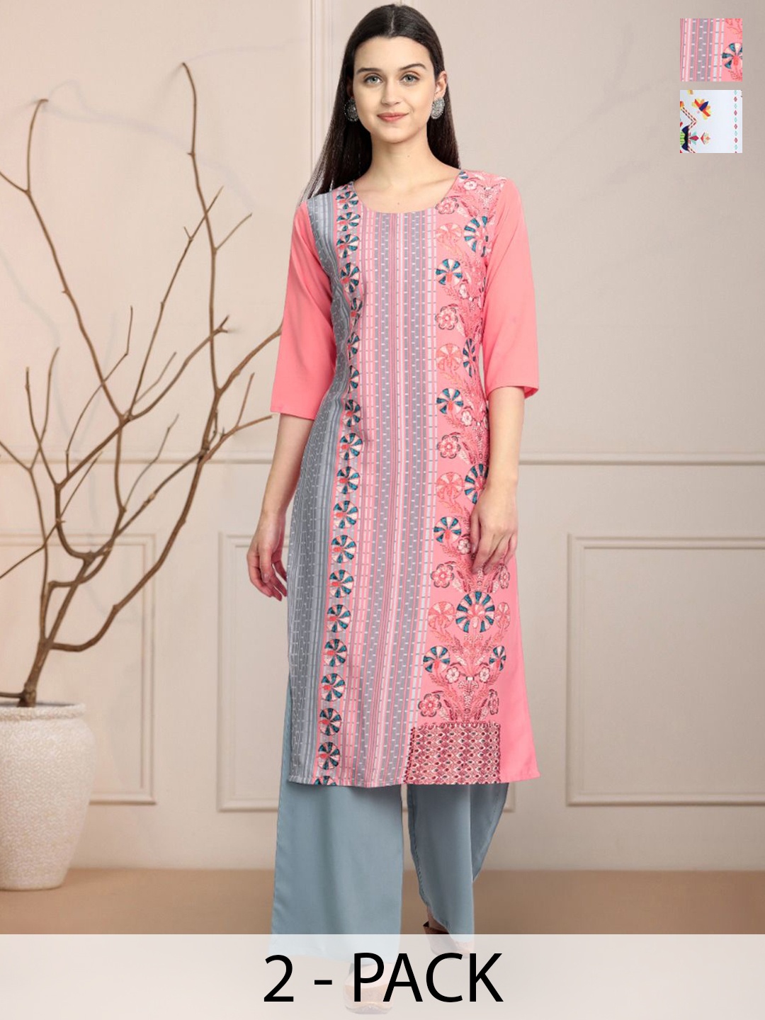 

Moda Rapido Women Ethnic Motifs Printed Floral Crepe Kurta, Multi