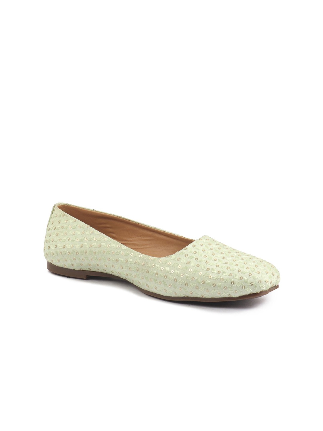 

FAUSTO Women Woven Design Mojaris, Green